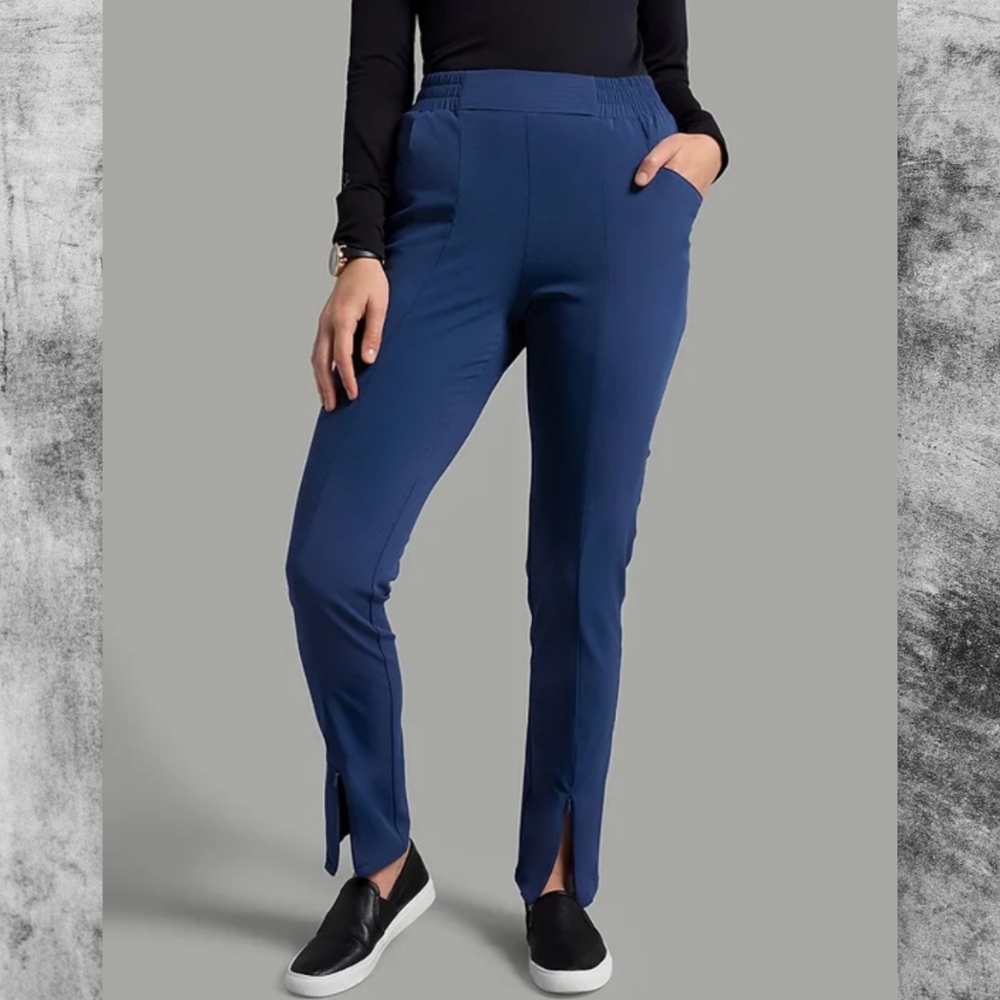 Jaanuu Women's Navy Skinny Pull-On Scrubs Pockets Bottoms Pants Nurses Medical🆕